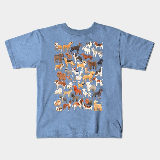 Dogs Kids T-Shirt by ytashiro